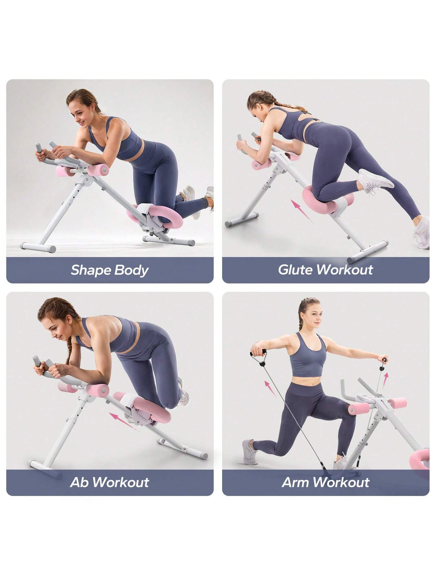 MERACH Ab Machine, Adjustable Ab Trainer for Core Workout at Home, Foldable, Knee Support, Abdominal Exercise Machine for Home, Core Training System