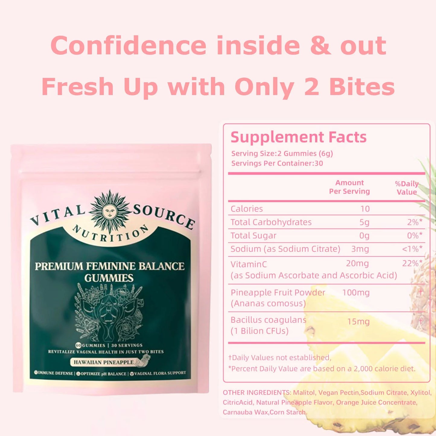 Hawaiian Pineapple Premium Feminine Balance Gummies