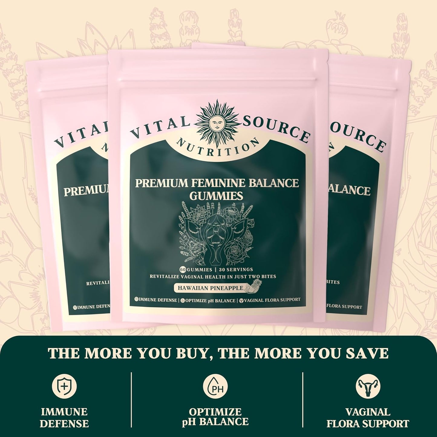 Hawaiian Pineapple Premium Feminine Balance Gummies