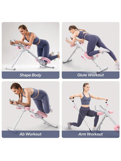 MERACH Ab Machine, Adjustable Ab Trainer for Core Workout at Home, Foldable, Knee Support, Abdominal Exercise Machine for Home, Core Training System