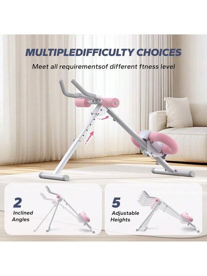 MERACH Ab Machine, Adjustable Ab Trainer for Core Workout at Home, Foldable, Knee Support, Abdominal Exercise Machine for Home, Core Training System