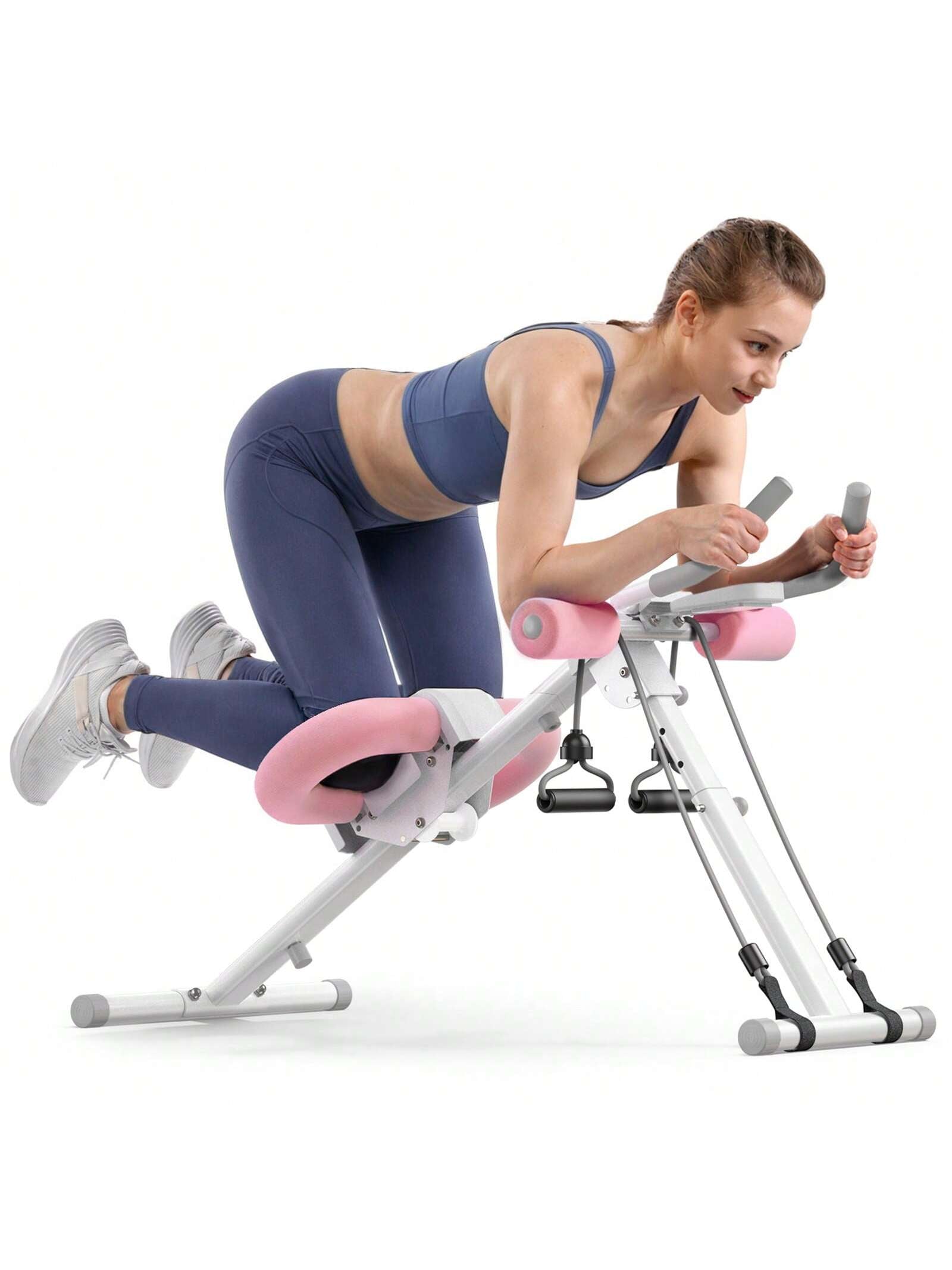 MERACH Ab Machine, Adjustable Ab Trainer for Core Workout at Home, Foldable, Knee Support, Abdominal Exercise Machine for Home, Core Training System